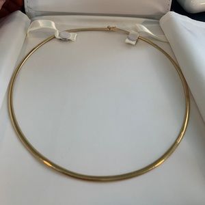 10k 2mm Gold Omega Necklace 16”